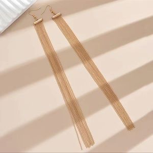 Tassel Dangle Earrings Bling Long Rhinestone Earrings